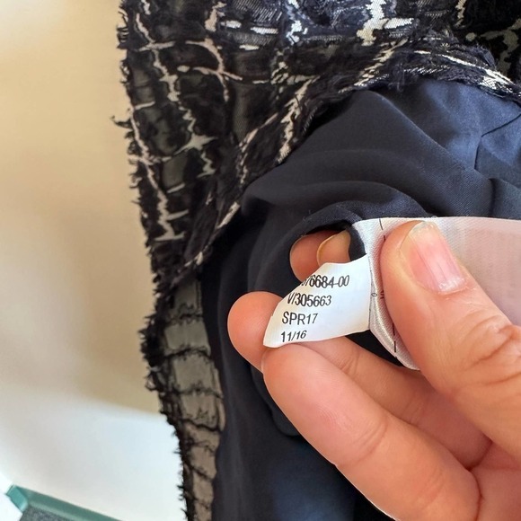 Banana Republic Heritage Collection Dress Blue White Fringe Cotton Size 0 - Picture 10 of 11